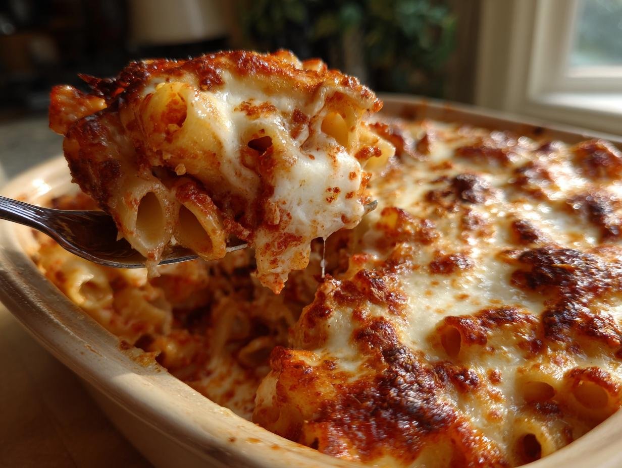 Irresistible Gluten-Free Baked Ziti with 3 Cheesy Layers