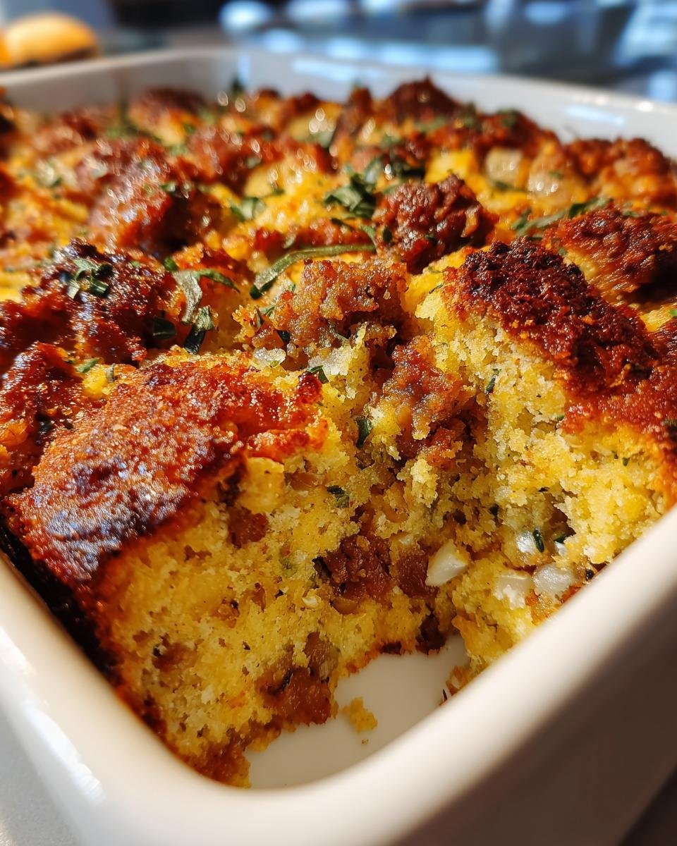 Gluten-Free Cornbread Stuffing with Sausage & Sage - detail 1