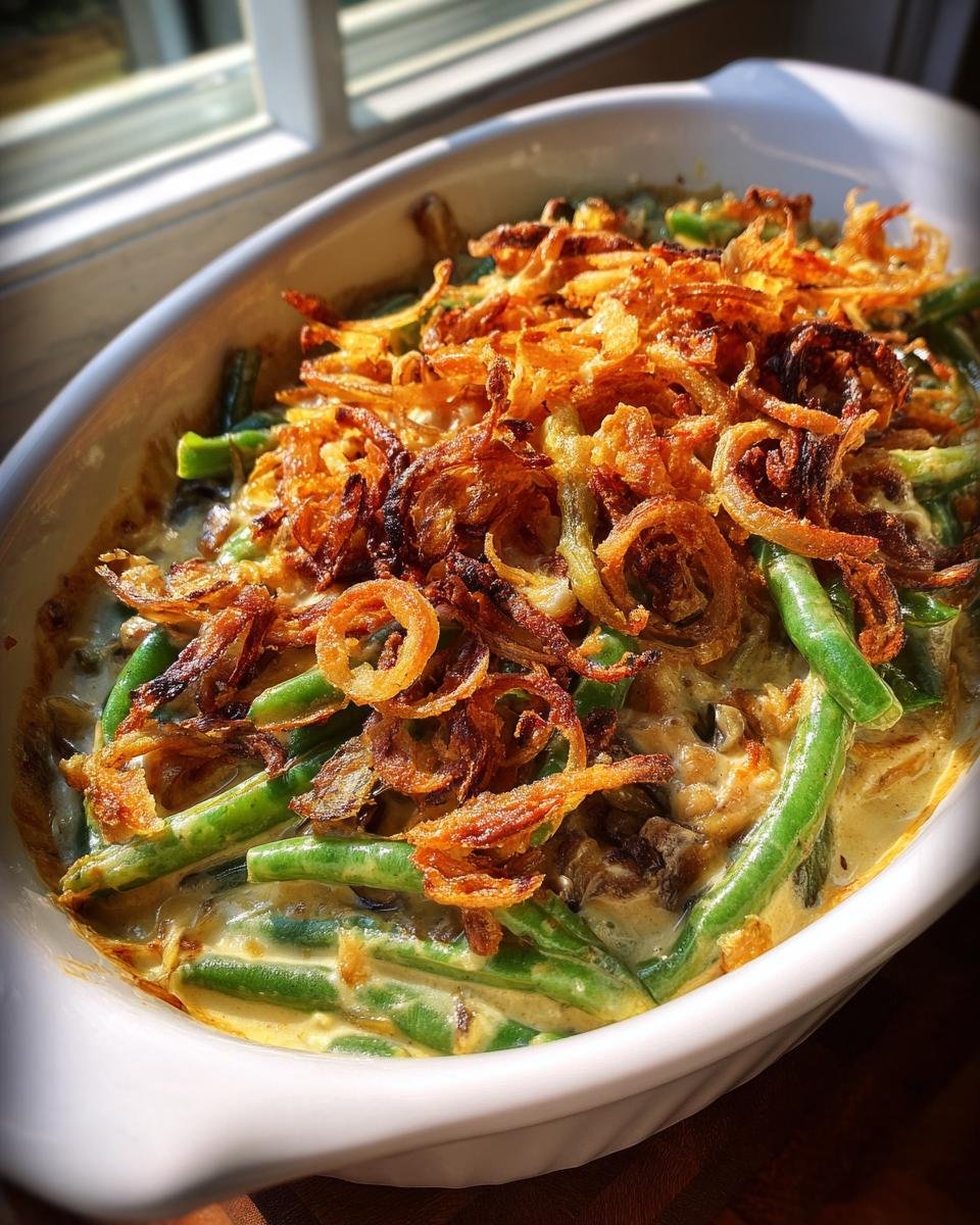 Gluten-Free Green Bean Casserole (with homemade GF cream of mushroom soup & crispy GF onions) - detail 1