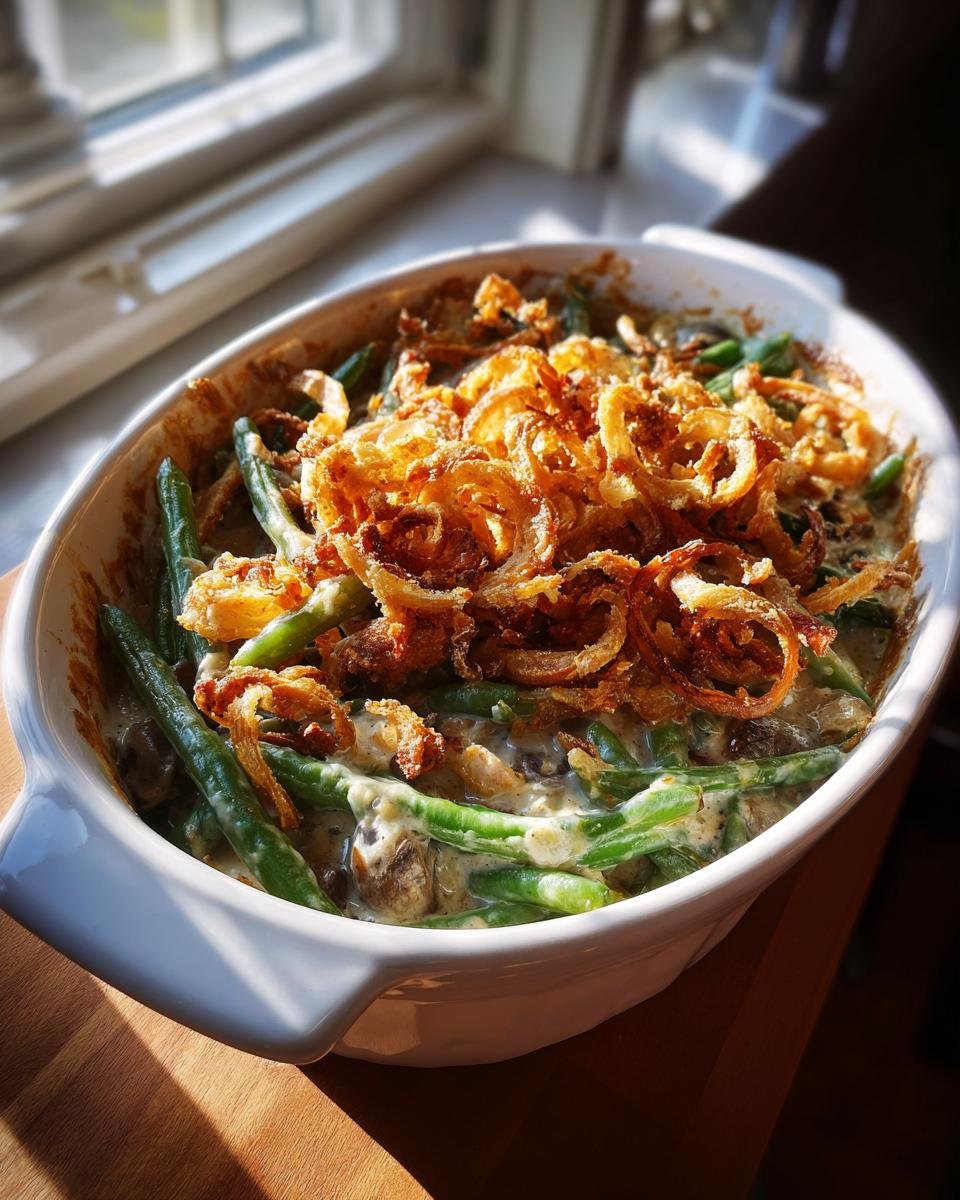 Gluten-Free Green Bean Casserole (with homemade GF cream of mushroom soup & crispy GF onions) - detail 2