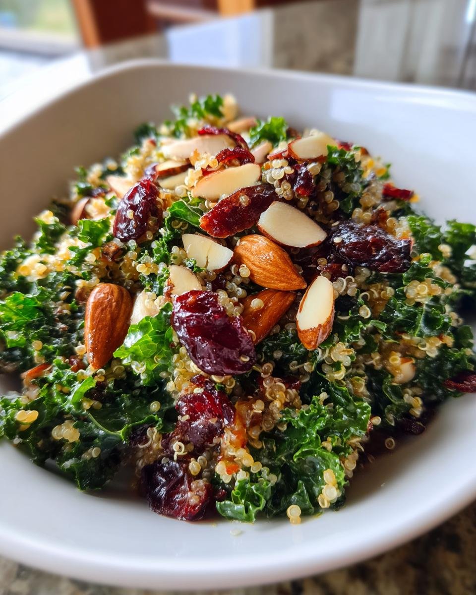 Gluten-Free Kale & Quinoa Salad with Dried Cranberries - detail 2