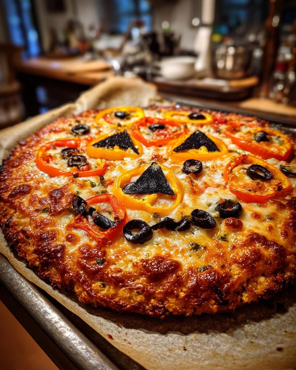 Gluten-Free Pumpkin Shaped Pizzas (on GF crust) - detail 1