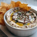 Gluten-Free Spiderweb Black Bean Dip with GF Tortilla Chips