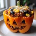 Gluten-Free Stuffed Bell Pepper "Jack-o'-Lanterns"