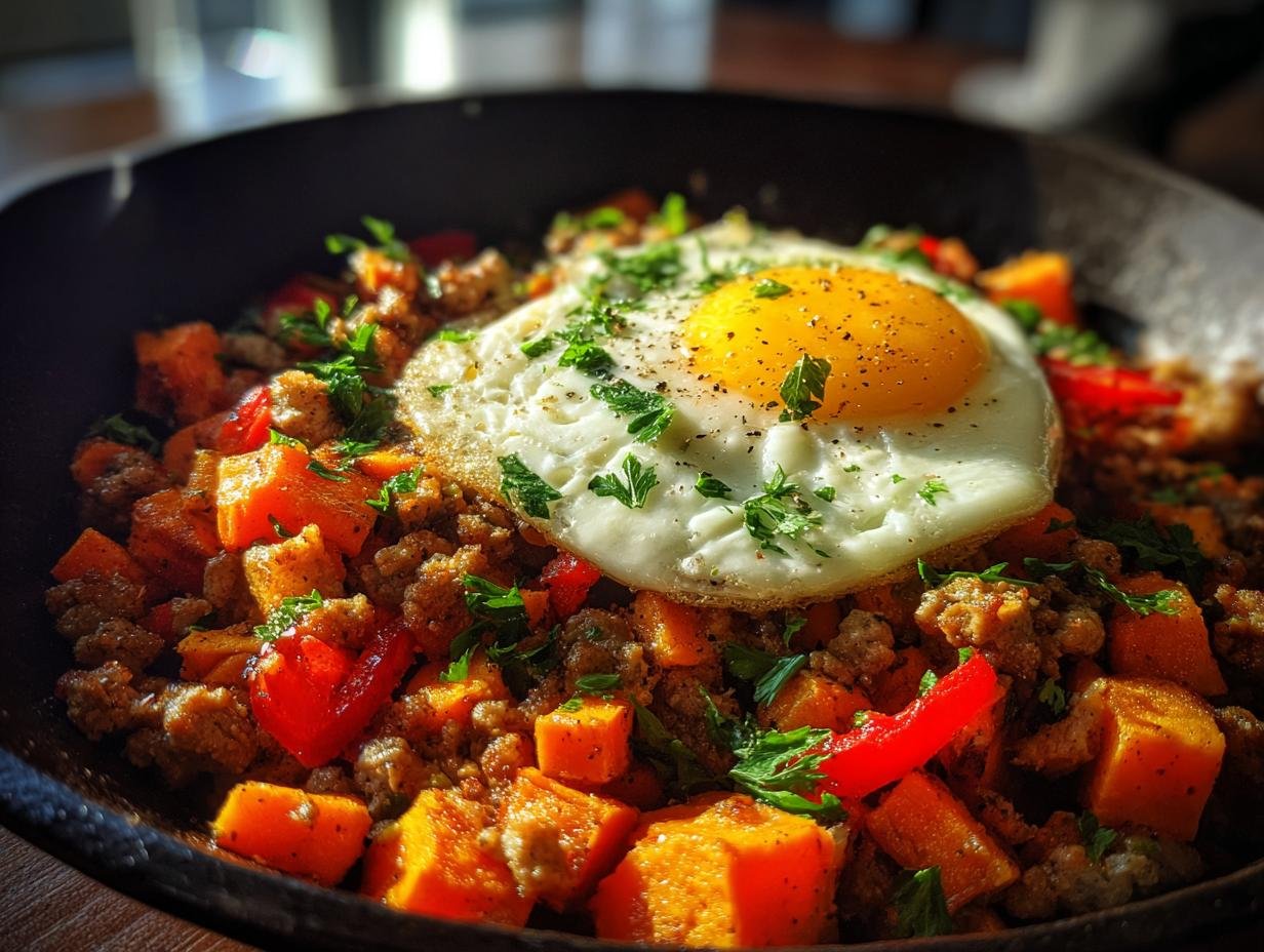 Amazing 1-Skillet Gluten-Free Turkey & Sweet Potato Hash