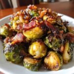 Roasted Brussels Sprouts with Bacon & Maple Syrup